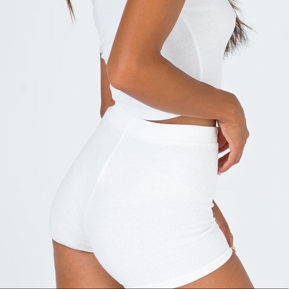 high rack sublime biker shorts white